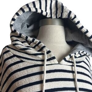 Honey Punch Women's Striped Hoodie 2X Front Connected Pocket Oversized slouchy